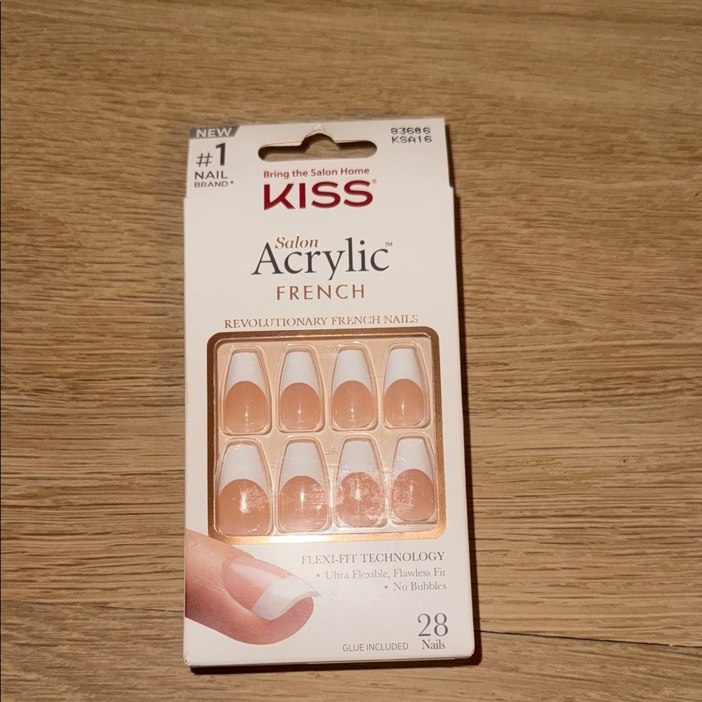 KISS Salon Acrylic French Press-On Nails - Nude & White French Tips